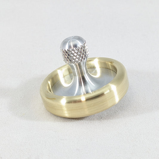 Dynamo - Brass and Aluminum Spinning Top w/ Knurled Spindle