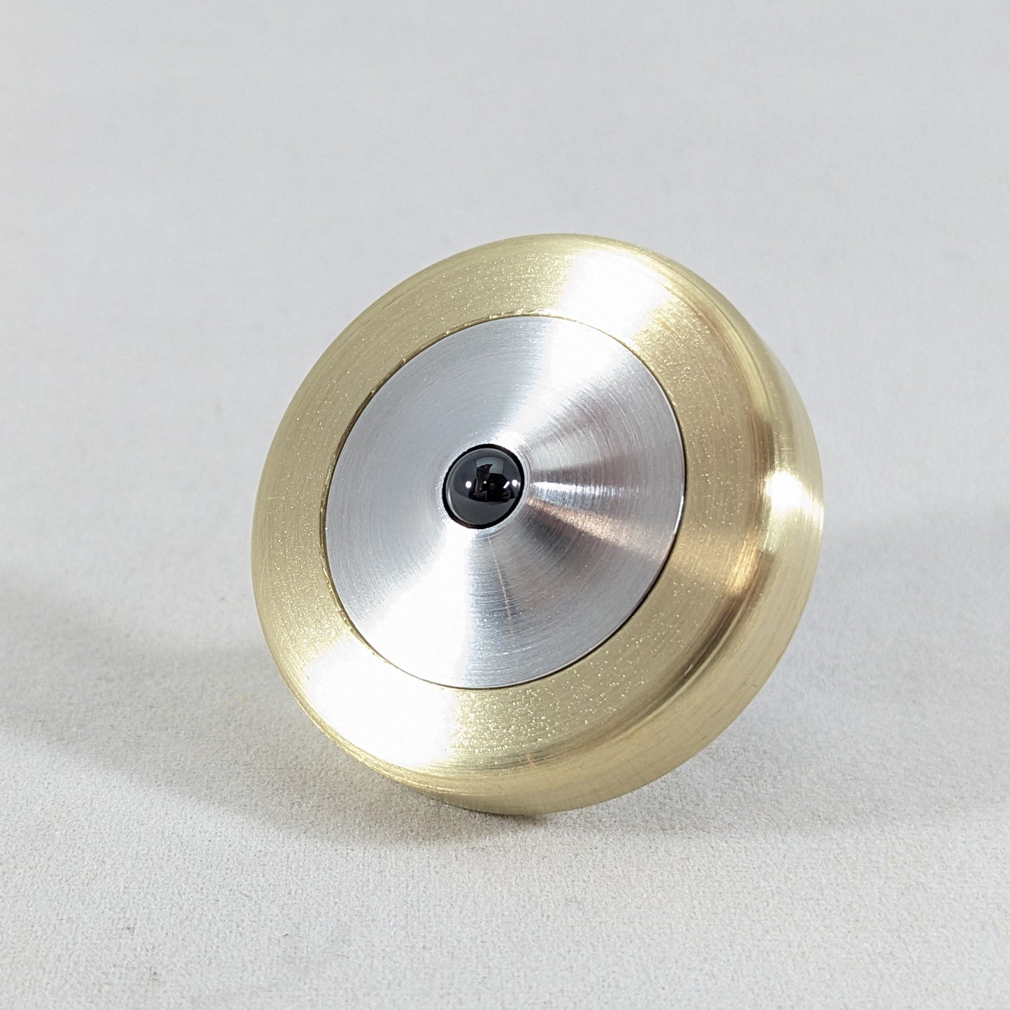 Dynamo - Brass and Aluminum Spinning Top w/ Knurled Spindle