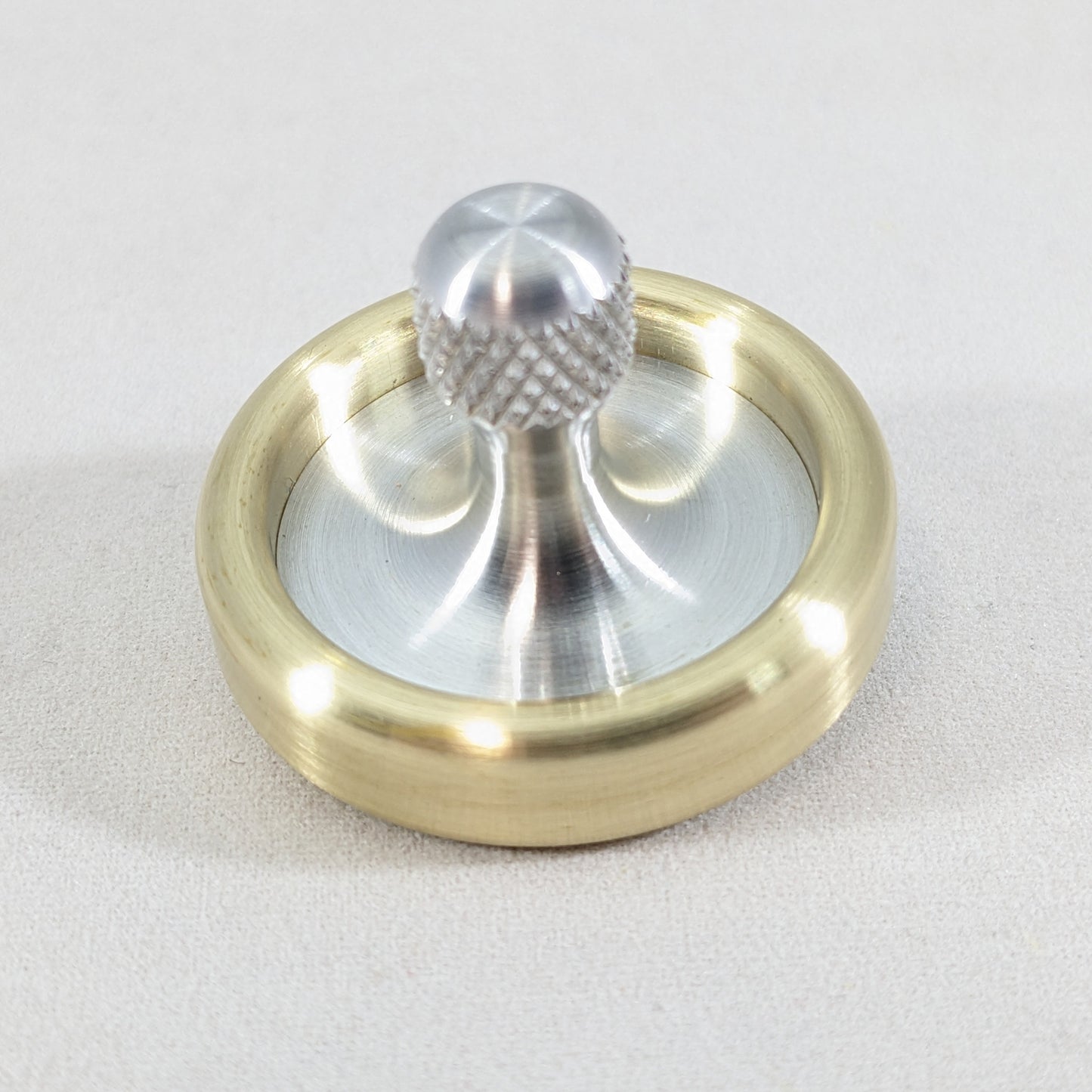 Dynamo - Brass and Aluminum Spinning Top w/ Knurled Spindle