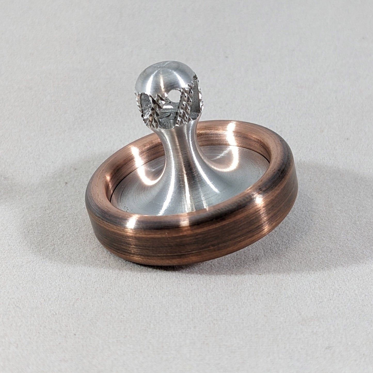 Dynamo - Antique Copper and Aluminum  Spinning Top w/ Super Grip Stem (Ceramic)