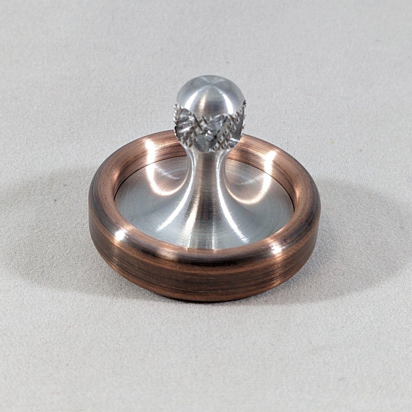 Dynamo - Antique Copper and Aluminum  Spinning Top w/ Super Grip Stem (Ceramic)