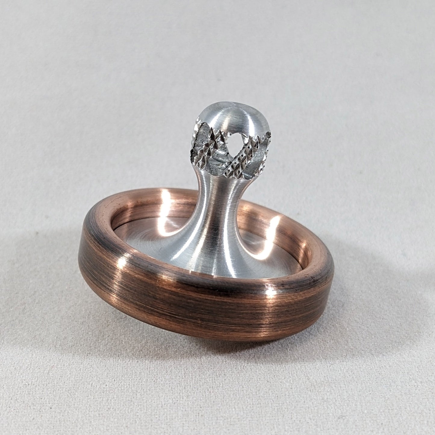 Dynamo - Antique Copper and Aluminum  Spinning Top w/ Super Grip Stem (Ceramic)