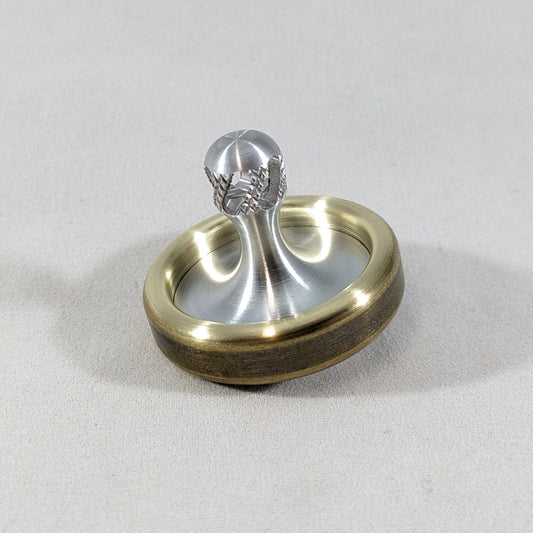 Dynamo - Antique Brass and Aluminum  Spinning Top w/ Super Grip Stem (Ceramic) #2