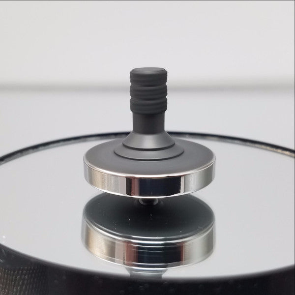 Stainless Steel Spinning Top - Blacked Out with a Polished Ring - Kemner Design