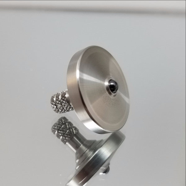 Stainless Steel Spinning Top with a Brushed Finish - Kemner Design