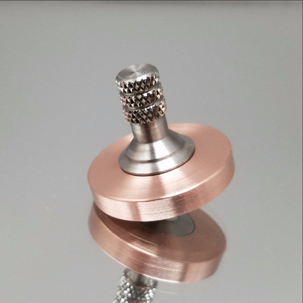 Brushed Copper and Stainless Steel Precision Spinning Top - Kemner Design