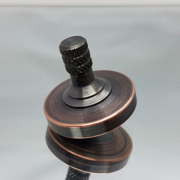 Antique Copper and gunmetal stainless steel metal spinning top # 2 - Kemner Design