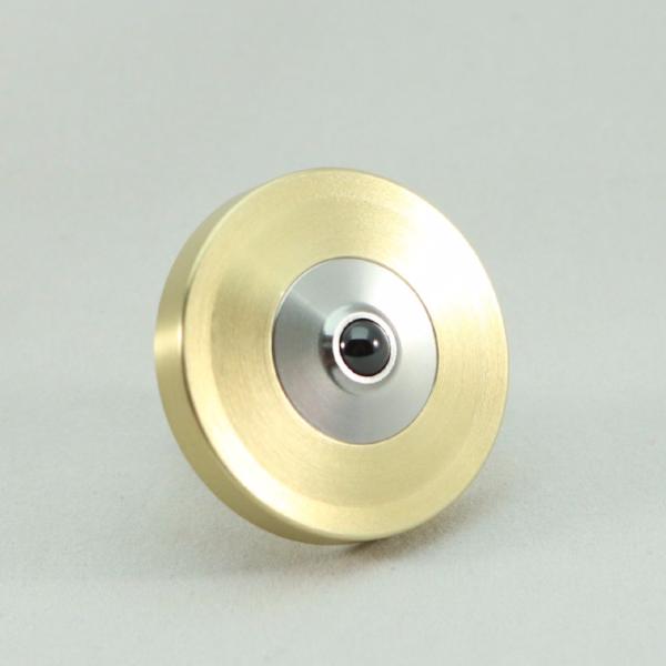 Brushed Brass and Stainless Steel Spinning Top - Kemner Design