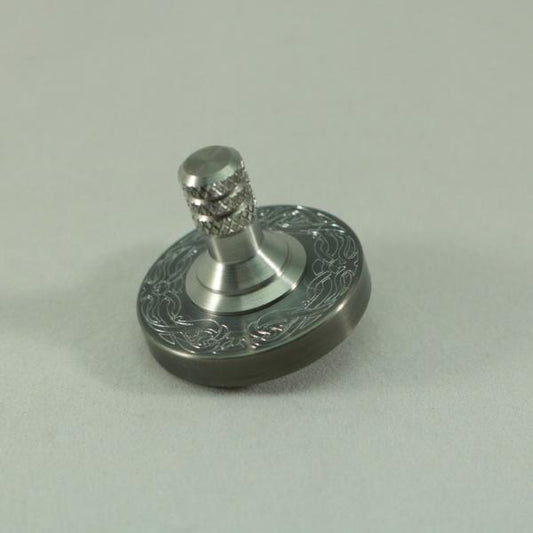 Two Step - Engraved Gunmetal and Brushed Stainless Step Spinning Top