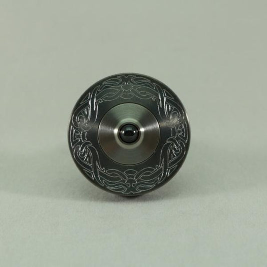 Kemner Design engraved gunmetal and titanium Two Step Spinning Top