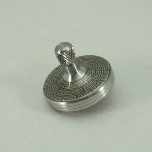 S2- Laser Etched Aztec Design Stainless Steel Spinning Top