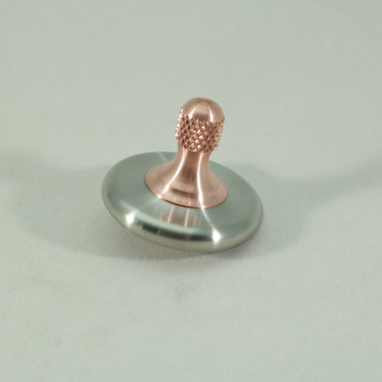 M3 - Brushed Stainless Steel and Copper Spinning Top Knurled