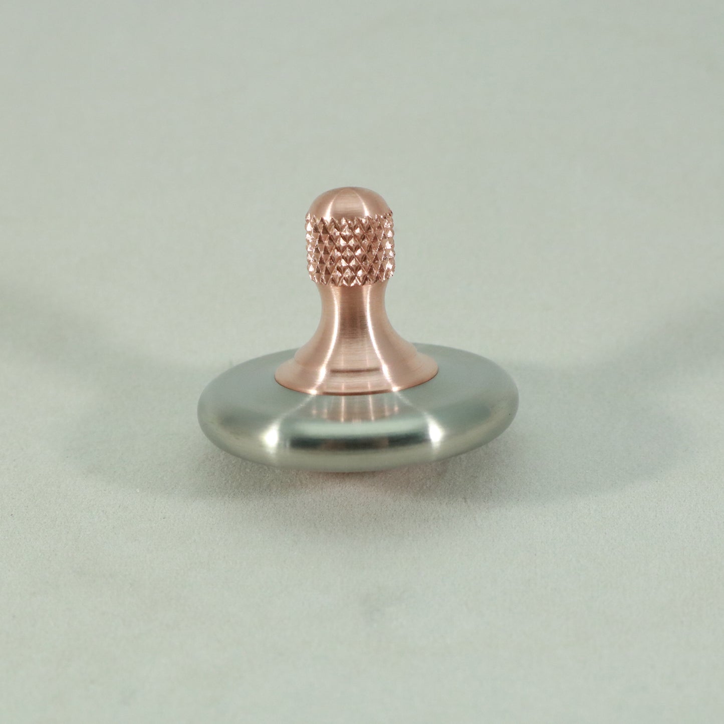 M3 - Brushed Stainless Steel and Copper Spinning Top Knurled