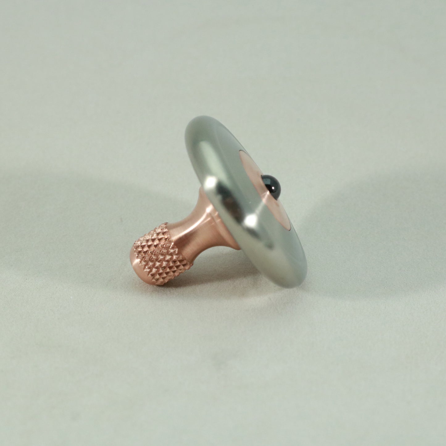 M3 - Brushed Stainless Steel and Copper Spinning Top Knurled