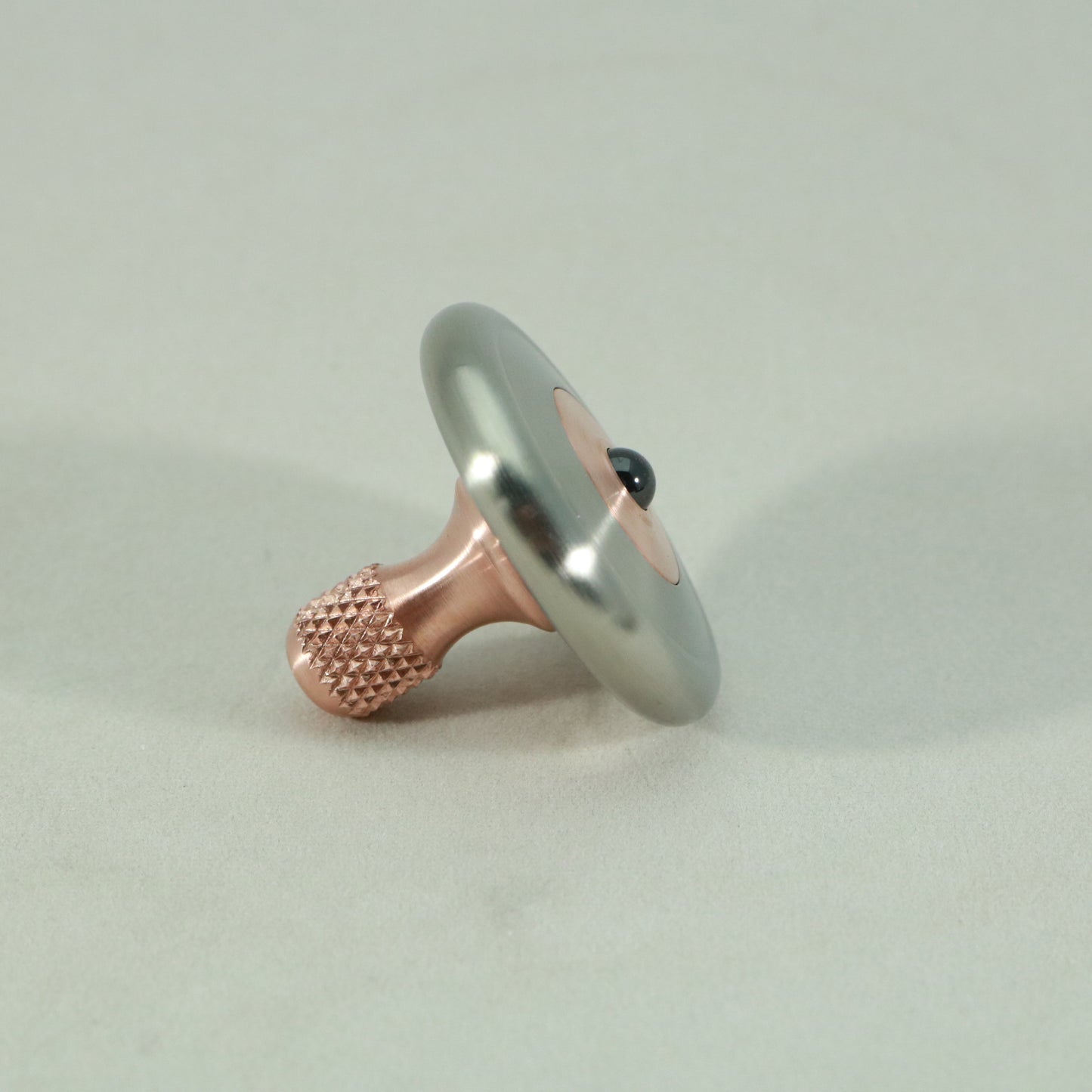 M3 - Brushed Stainless Steel and Copper Spinning Top Knurled