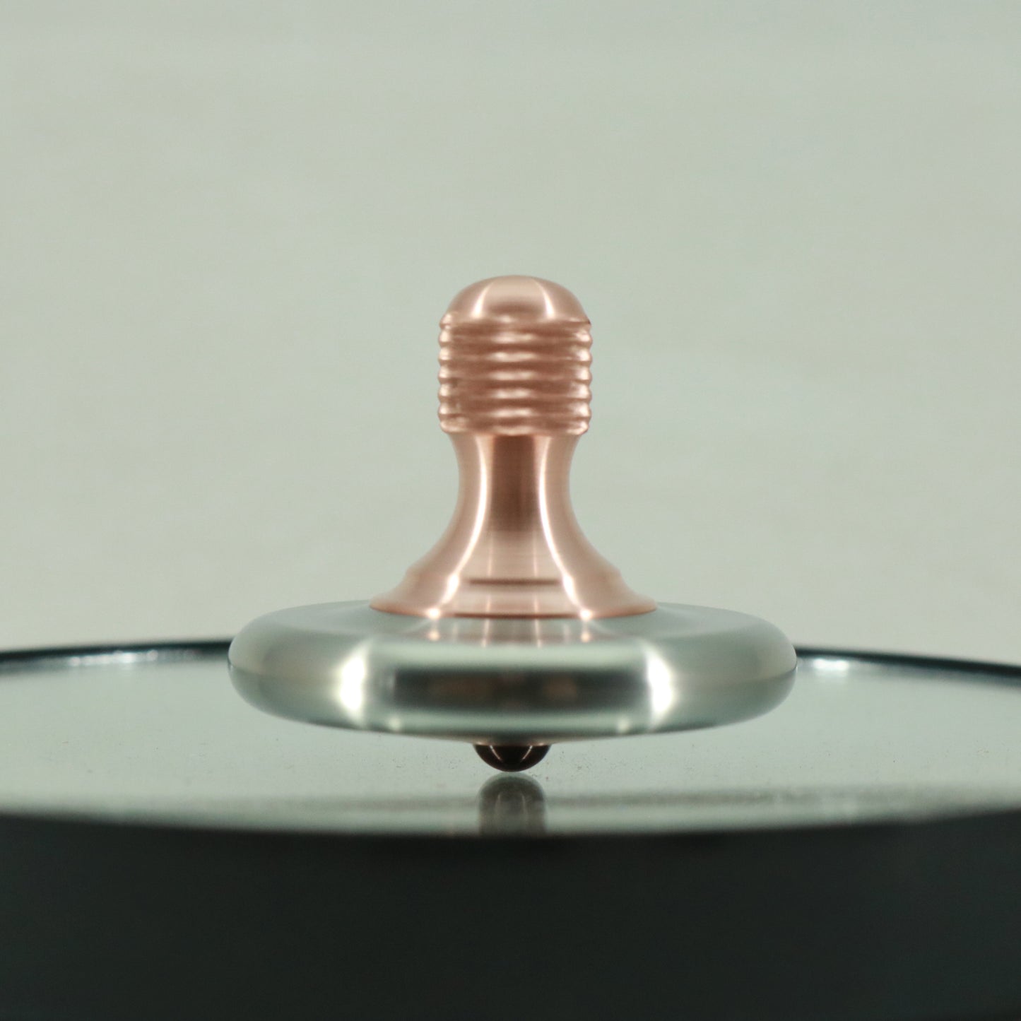 M3 - Brushed Stainless Steel and Copper Spinning Top Knurled