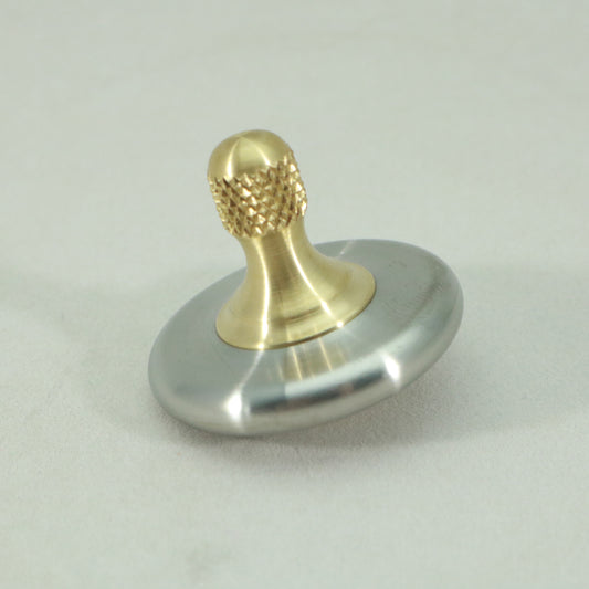 M3 - Brushed Stainless Steel and Brass Spinning Top