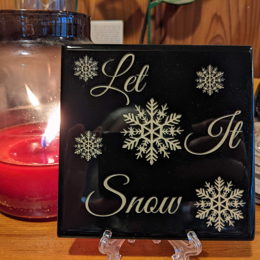 Ceramic Tile - Let it Snow Black